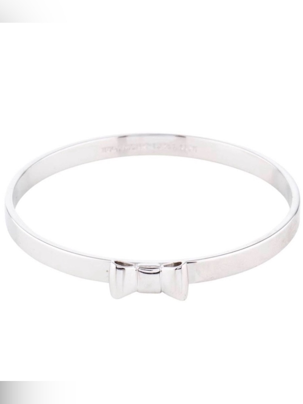 Kate Spade Silver โTake a Bowโ Bangle Bracelet EUC